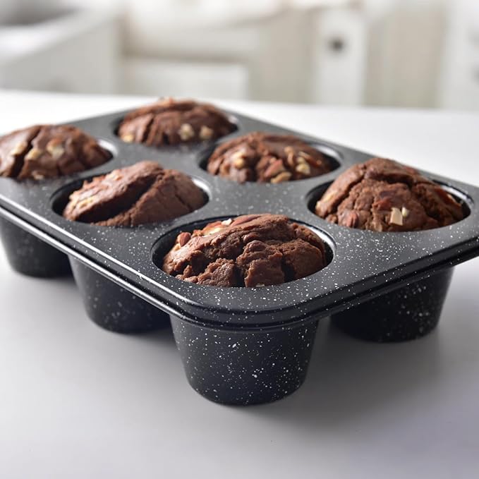 Stainless Steel Popover Pans - 6-Cavity Non-Stick Tray Mold for Baking, Jumbo Size for Premium Homemade Cupcakes, Muffins, Cheesecakes, Breads - Professional Grade for Bakery Kitchen Oven