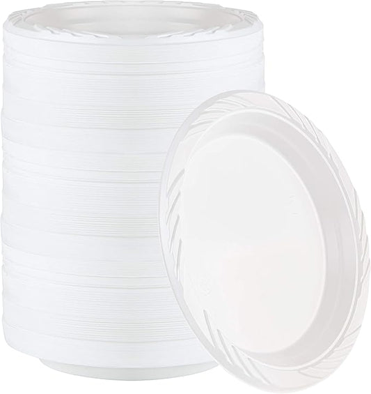 PLASTICPRO 800 Count Disposable 7 Inch White Plastic Plates