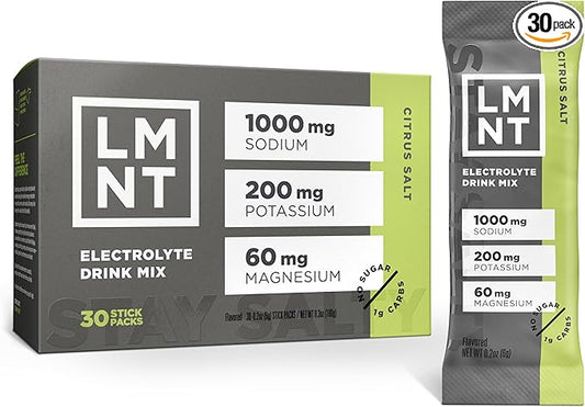 LMNT Zero Sugar Electrolytes - Citrus Salt | Drink Mix | 30-Count
