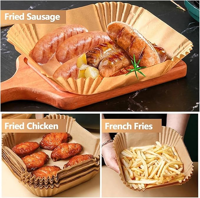 Large Air Fryer Disposable Paper Liners Nonstick 23cm Oven Airfryer Parchment Baking Paper ，Compatible For Ninja，Compatible For COSORI ，Grill Cooking Basket(16cm round,300 Pcs)