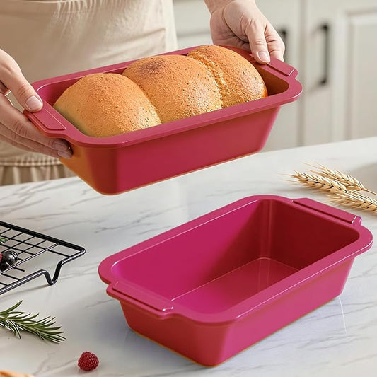 Bread Pans for Homemade Bread：9.5 x 5 Inch Silicone Loaf Pan for Baking with Metal Frame - Nonstick Banana Loaf Tin Tray for Sandwich Sourdough Pumpkin Sour Dough - for Oven Kitchen Home Bakers