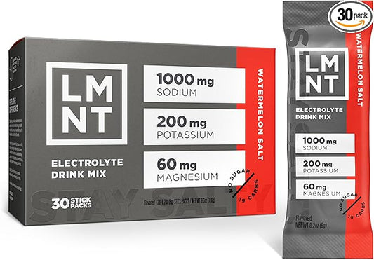 LMNT Zero Sugar Electrolytes - Watermelon Salt | Drink Mix | 30-Count