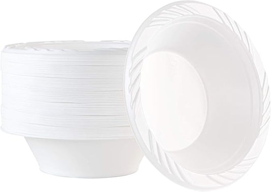 PLASTICPRO 400 Count Disposable 12 ounce White Plastic Soup Bowls