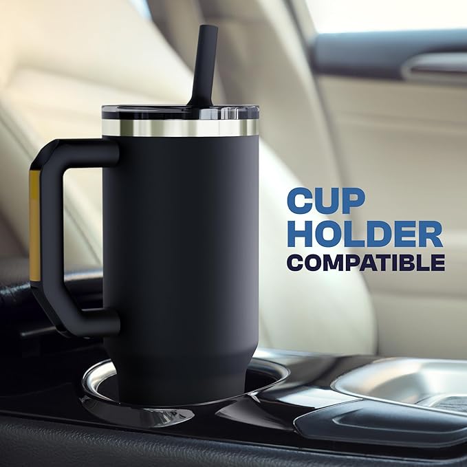 Thicc Buddy - 40 oz Stainless Steel Vacuum Insulated Tumbler with Lid and Straw for Water - Travel Mug Cupholder Friendly - Gifts for Women Men Him Her (Margarita)