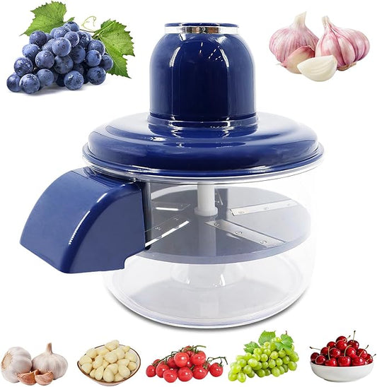 Automatic Garlic & Small Fruit Peeler - Rechargeable Electric Grapes Peeling Machine for Home, Commercial Kitchen - 1 Set (Blue)