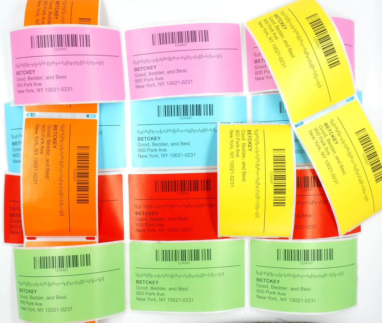 BETCKEY - 1" x 0.5" Small Labels Compatible with Zebra & Rollo Label Printer, Premium Adhesive & Perforated[Green, 6 Rolls, 14580 Labels]