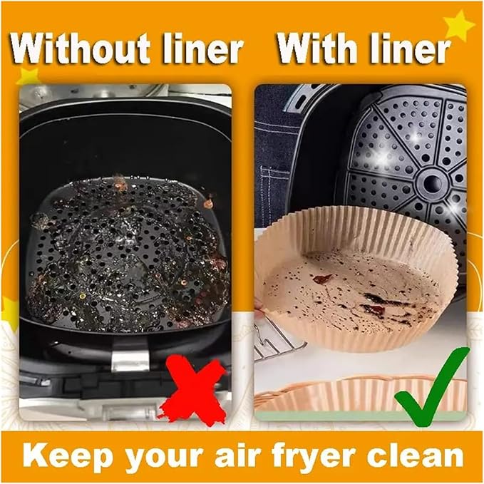 Large Air Fryer Disposable Paper Liners Nonstick 23cm Oven Airfryer Parchment Baking Paper ，Compatible For Ninja，Compatible For COSORI ，Grill Cooking Basket(23cm square,300 Pcs)