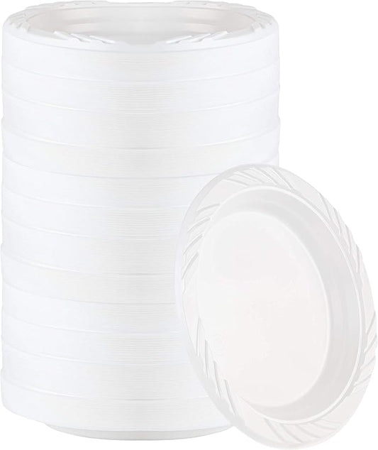 PLASTICPRO 800 Count Disposable 6 Inch White Plastic Dessert Plates