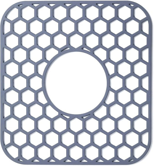 Bestjing Silicone Sink Protectors for Kitchen Sink with Center Drain - 12" x 11" Kitchen Grid Accessory, Non-Slip Heat-Resistant Mat for Bottom of Porcelain Stainless Steel, Dishwasher Safe