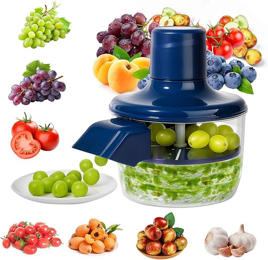 Automatic Grape Peeler Machine, Electric Garlic & Cherry Tomato Peeler Skin Remover Tool for Small Fruits - Rechargeable Electric Fruit and Peeler Suitable for home kitchens(Blue-1PC)