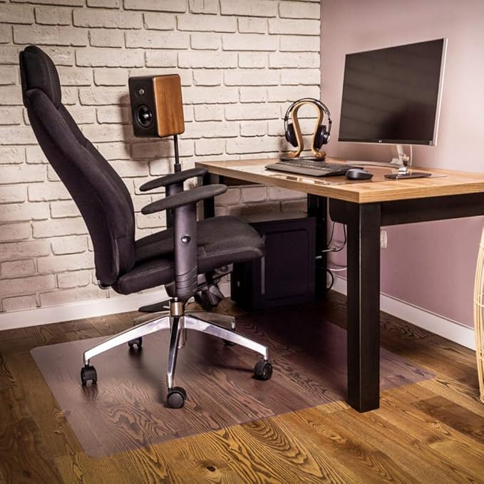 NECAUX Custom 23.6 x 59.1 Inch Frosted Table Cover Protector, 1.5mm Thick Plastic Water Resistent Heavy Duty Desk Pad Non-Slip Tablecloth Protector for Coffee Table, Sofa Table, Media Stand