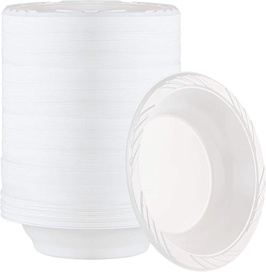 PLASTICPRO 400 Count Disposable 18 ounce White Plastic Soup Bowls