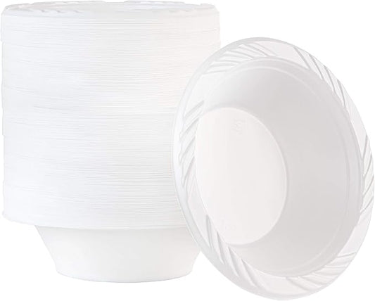 PLASTICPRO 200 Count Disposable 12 ounce White Plastic Soup Bowls