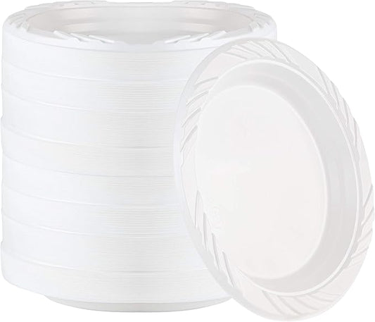 PLASTICPRO 200 Count Disposable 6 Inch White Plastic Dessert Plates