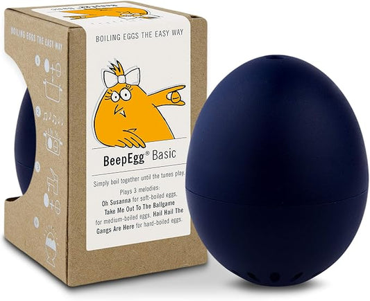 BrainStream BeepEgg Basic - Egg Timer with Musical Alerts, Plays Tunes When Eggs Reach Doneness - Works for All Egg Sizes, Fun & Reliable Kitchen Gadget, Made in Germany (Nightblue)