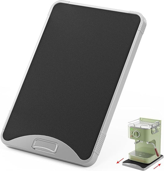 ARGOMAX Appliance Rolling Tray, Coffee Maker Slider, coffee pull out tray, sliding coffee maker tray, Suitable for coffee machines, air fryers and other appliances (Gray-Plastic)