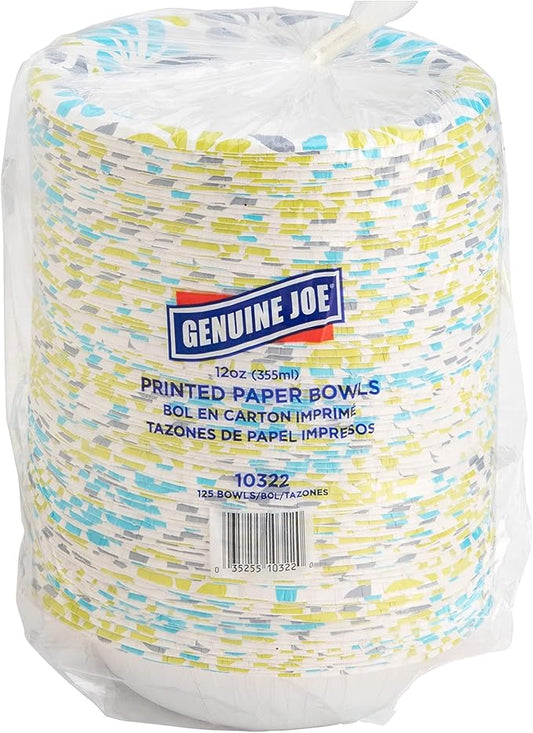 Genuine Joe 12 oz. Paper Bowls (Pack of 125)
