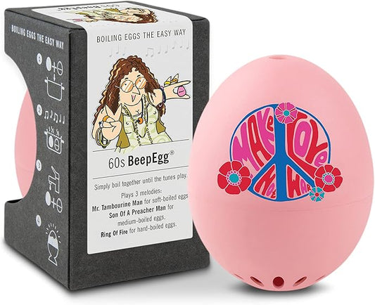 BrainStream 60s BeepEgg - Vintage-Inspired Musical Egg Timer, Temperature-Based Cooking for Soft, Medium, Hard-Boiled Eggs - Nostalgic Kitchen Essential with Retro Charm, Made in Germany