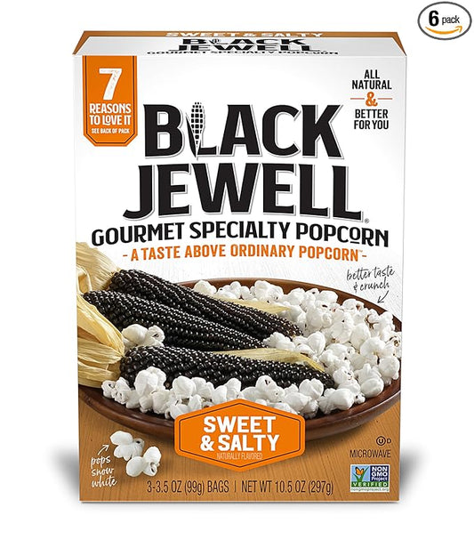 Black Jewell Sweet & Salty Microwave Popcorn, 10.5 Ounces (Pack of 6)