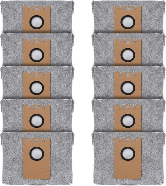 Leemone 10 PACK Dust Bags for eufy RoboVac L35 Hybrid/L35 Hybrid+ LR30 Hybrid/LR30 LR20 Auto-Empty Station, 4 Layer Filtration System with Activated Carbon Fabric to Remove Unwanted Odors