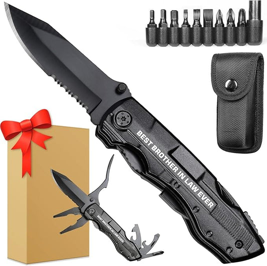 Brother in Law Gifts, Multitool Knife, Gifts for Brother in law, Christmas Practical Gift, Brother’s Birthday Presents, Brother-in-law Gift for Camping, Hiking, Fishing, 20 in 1 Multitool