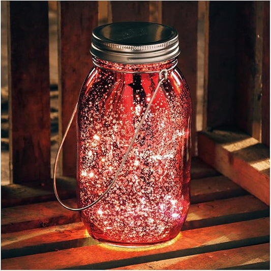 Primitives by Kathy 36372 Mercury Glass Lantern, Red, 6.75-Inches Tall