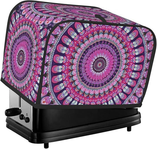 Bohemian Mandala Floral Toaster Cover 2 Slice, Cute Country Bread Machine Cover, Washable Toaster Kitchen Small Appliance Cover Stain Resistant,with Top Handle